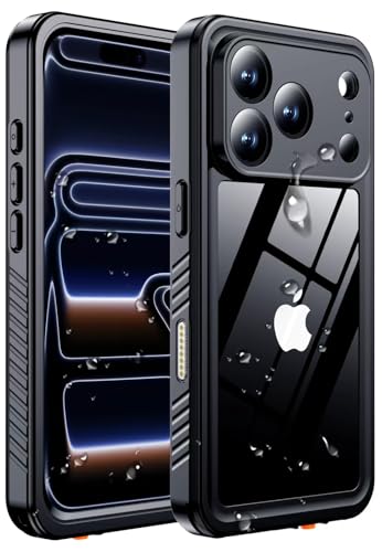 MOZOTER for iPhone 17 Pro Case Waterproof,[IPX8 Underwater Case][Full Body Shockproof & Military Dropproof] Clear Sound Quality Built-in Screen Protector for iPhone 17 Pro 6.3 inch-Black - size: For iPhone 17 Pro-6.3"