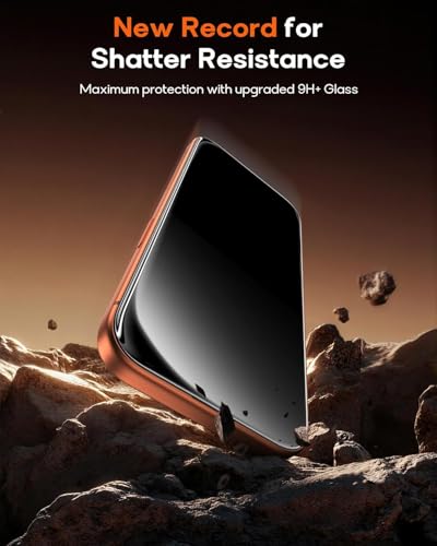 360° Privacy Screen Protector for iPhone 16/15,Full Coverage 9H+ Hardness Tempered Glass Easy Installation Anti Spy Private Bubble-Free