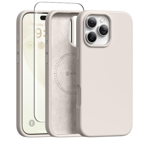 GONEZ Magnetic for iPhone 16 Pro Max Case, Silicone Cover Stone - color: A-stone, size: Iphone 16 Pro Max
