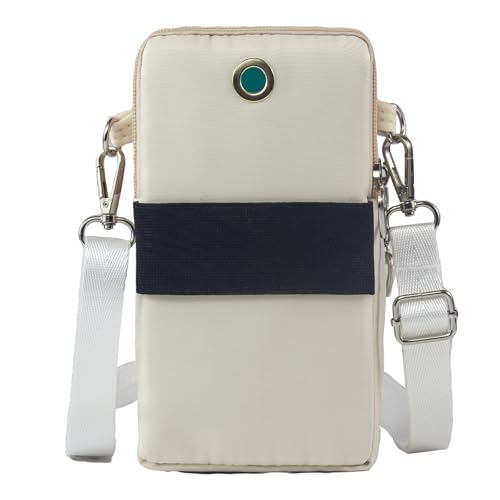 Small Crossbody Bag for Women - Mini Phone Purses with Crossbody Strap and Wallet - Nylon Arm Bag - color: A-off-white