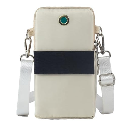 Small Crossbody Bag for Women - Mini Phone Purses with Crossbody Strap and Wallet - Nylon Arm Bag - color: A-off-white