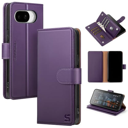 Shieldtop Compatible with Google Pixel 10a Wallet Case with Card Holder,Women Men RFID Blocking PU Leather Phone Case Flip Shockproof TPU Protective Cover Kickstand Credit Card Slots,Purple - color: Purple, size: Pixel 10a - 6.3"