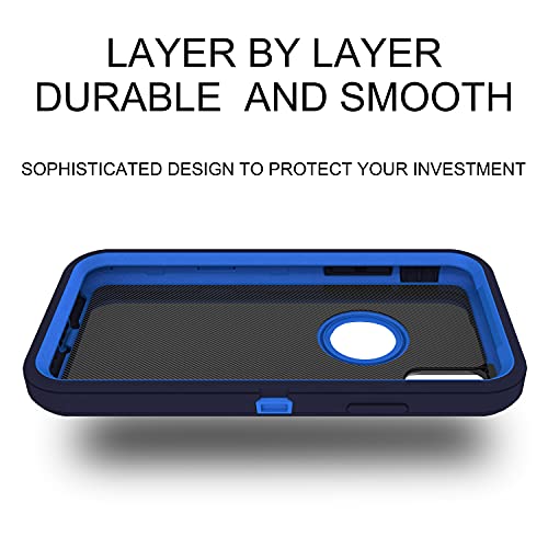 MXX Compatible with iPhone Xr Case, 3-Layer Super Protective Full Heavy Duty Body Tough Rugged Bumper Cover, Shock & Dust Proof, Designed for Apple Xr Phone Case 6.1" Blue - color: Blue