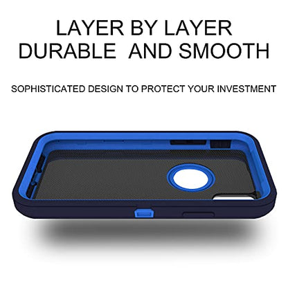MXX Compatible with iPhone Xr Case, 3-Layer Super Protective Full Heavy Duty Body Tough Rugged Bumper Cover, Shock & Dust Proof, Designed for Apple Xr Phone Case 6.1" Blue - color: Blue
