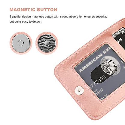 KIHUWEY for iPhone 14 Pro Max Wallet Case for MagSafe, Rose Gold | Card Holder, Wireless Charging, RFID, Flip PU Leather, Magnetic, Kickstand, Heavy Duty Protective - color: Magsafe for Rose Gold