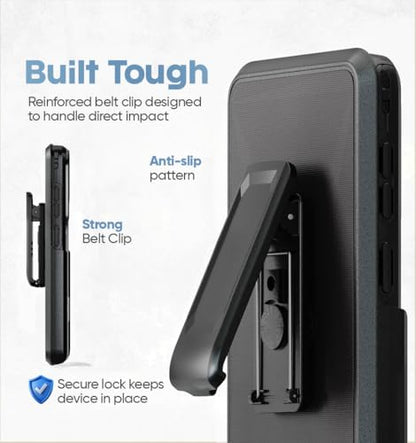 MOTIVE for Samsung Galaxy S26 Ultra Case with Belt Clip and Stand | 6.9" | Case & Holster, MagSafe compatible, built-in Kickstand Horizontal, 360° rotating belt clip, slim low-profile fit - size: s26 Ultra
