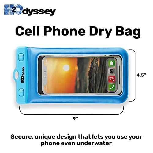 H2ODYSSEY Waterproof Phone Case and Lanyard - Excellent Waterproof Protection - Floats in The Water -Lanyard for Beach Kayak Travel - Universal Size - Blue - color: Blue