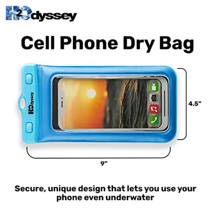 H2ODYSSEY Waterproof Phone Case and Lanyard - Excellent Waterproof Protection - Floats in The Water -Lanyard for Beach Kayak Travel - Universal Size - Blue - color: Blue