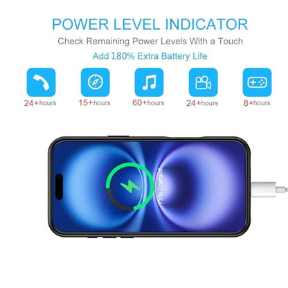Battery Case for iPhone 16, Upgraded 10000mAh Portable Protective Charging Case with Wireless Charging Compatible with iPhone 16 (6.1 inch) Rechargeable Battery Pack Charger Cover with Carplay (Black) - size: iPhone 16