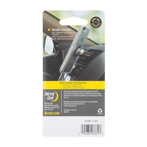 Nite Ize Steelie Vent Mount - Additional Car Vent Mount for Cell Phones - Compatible Phone Accessories for Steelie Magnetic Phone Mounting System