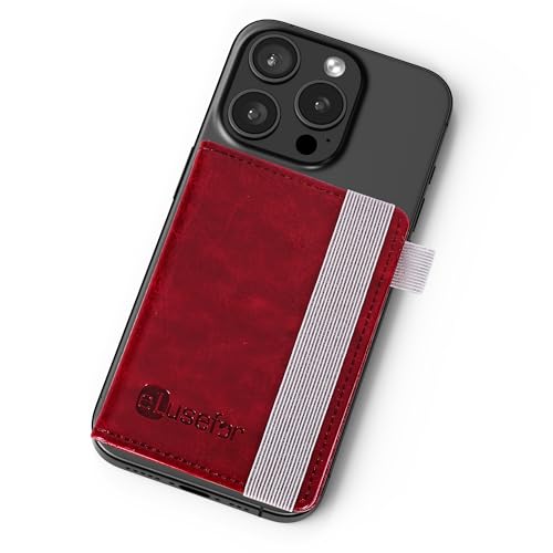 Stick-On Phone Wallet for Back of iPhone or Android Case | 6 Sleeve Credit Card Holder - Pocket for Cards, Money & ID - Built-in Stand - Waterproof Material - Travel, Work & Life-Proof (Blush Pink) - color: Blush