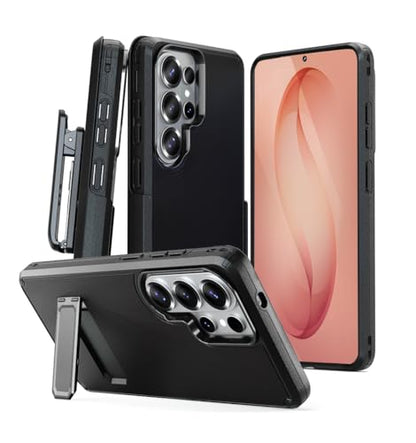 MOTIVE for Samsung Galaxy S26 Ultra Case with Belt Clip and Stand | 6.9" | Case & Holster, MagSafe compatible, built-in Kickstand Horizontal, 360° rotating belt clip, slim low-profile fit - size: s26 Ultra