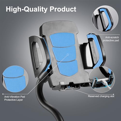 YUHENG Car Cup Holder Phone Mount, 360° Rotating Adjustable Gooseneck, Universal Cupholder Cell Phone Cradle for iPhone Samsung, Secure Fit, One-Touch Release - color: Blue