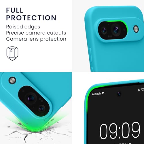 kwmobile Case Compatible with Google Pixel 9 Case - Protective Slim TPU Phone Cover - Soft Matte Finish - Cool Glacier - color: Cool Glacier, size: Pixel 9