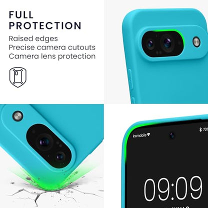 kwmobile Case Compatible with Google Pixel 9 Case - Protective Slim TPU Phone Cover - Soft Matte Finish - Cool Glacier - color: Cool Glacier, size: Pixel 9