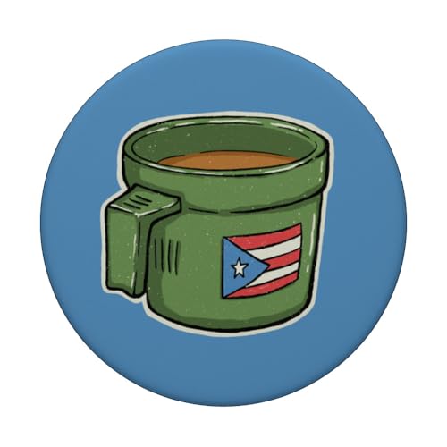 Tacita de Mantequilla Cafe Puerto Rico Bandera Boricua PopSockets Adhesive PopGrip - style: Adhesive PopGrip