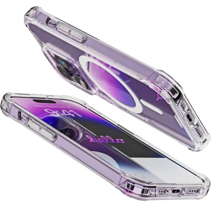 REBEL Clear Case for iPhone 14 Pro [Crystal Series Gen-4] Strong MagSafe Compatible, Anti-Scratch, Non-Yellowing, Protective Shockproof Bumpers, Metal Buttons, 6.1 Inch Phone 2023 (Crystal Clear) - color: Crystal Clear, size: iPhone 14 Pro