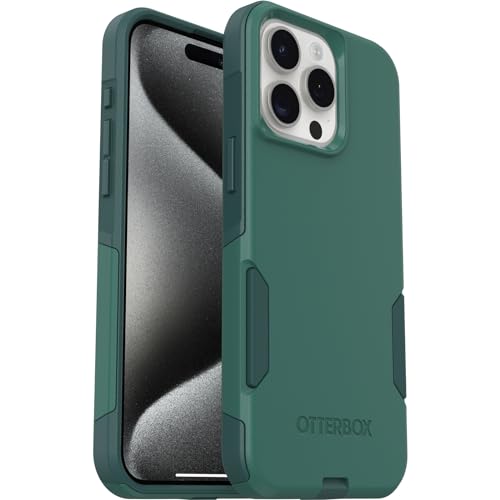 OtterBox iPhone 15 Pro MAX (Only) Commuter Series Case - GET Your Greens (Green), Slim & Tough, Pocket-Friendly, with Port Protection - color: Green