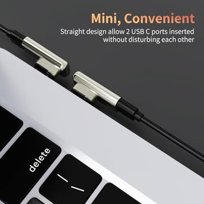240W 90°/Straight Magnetic USB-C Adapter, 24pin 2-Pack for Mac/PC - size: 2 Pack (2 Tips)