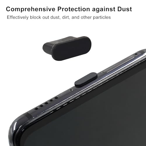 Jiozermi Silicone USB C Anti Dust Plugs, Black, 20Pcs - color: Black, size: 20 Pcs