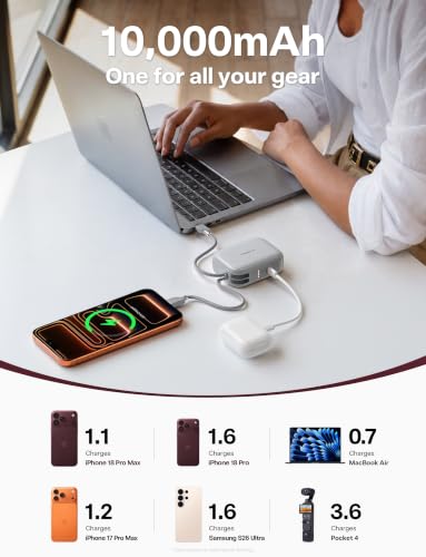 TORRAS Mini Power Bank for iPhone 18 Pro Max, 45W 10000mAh Portable Charger - color: GREY