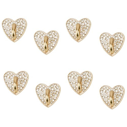 8pcs Rhinestone Heart Phone Charm Holder, 0.83inch Cell Phone Charm Hook - color: gold, size: 2.1cm
