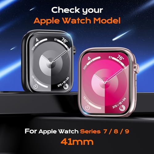 3Pcs for Apple Watch Series 7/8/9 Screen Protector 41mm - size: Series 7/8/9 41MM