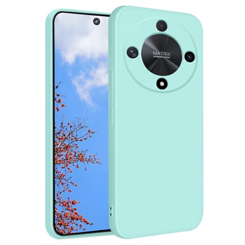 Phone Case for Honor Magic 6 Lite, Silky Soft Touch for Honor Magic 6 Lite Case Silicone Shockproof Slim Cute Anti Fingerprint Protective Cover Aesthetic (Light Cyan) - color: Light Cyan