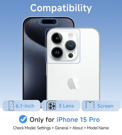 USLAI Case for iPhone 15 Pro, Anti-Yellowing, Crystal Clear Back, Shockproof & Military‑Grade Drop Protection - Transparent - color: Clear, size: iPhone 15 Pro