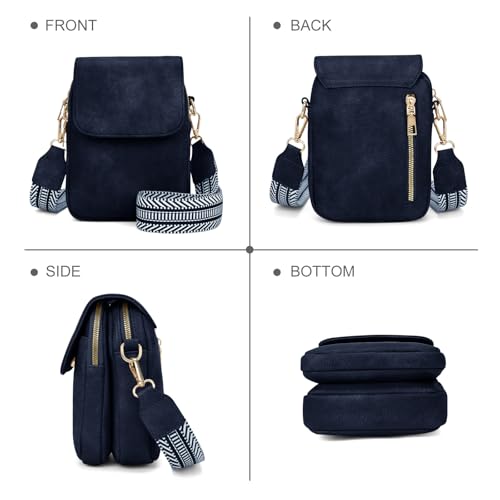 Fashion Small Crossbody Bags for Women Trendy Designer Cell Phone Purses | Adjustable Straps,with Card Holder,Detachable Wristlet Strap,small Cross Body Bag for Woman,Mini Bags,Travel Purse,Work,Gym - color: Darkblue