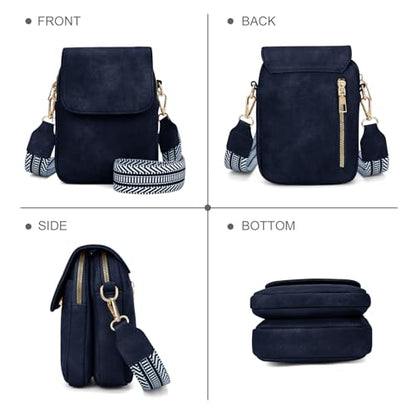 Fashion Small Crossbody Bags for Women Trendy Designer Cell Phone Purses | Adjustable Straps,with Card Holder,Detachable Wristlet Strap,small Cross Body Bag for Woman,Mini Bags,Travel Purse,Work,Gym - color: Darkblue