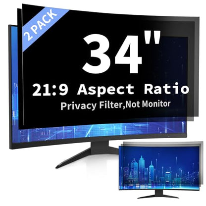2 Pack 34 Inch Privacy Screen for 21:9 Curved and Flat Monitors - size: 2 Pack-34''Monitor Screen Protector (21:9)