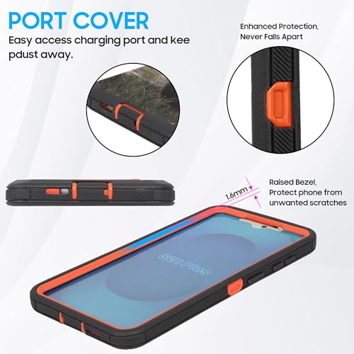 Compatible for Samsung S26 Rugged Case with Belt Clip Holster & Built-in Screen Protector, Heavy-Duty Full-Body Shockproof Cover, Military-Grade Protective Phone Case (Deer) - color: Deer