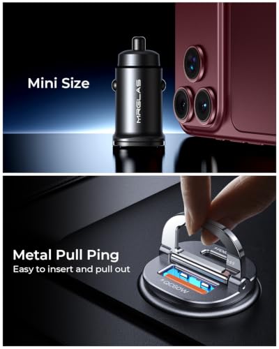 MRGLAS [2-Pack] 125W USB C Car Charger, USB C Car Adapter Fast Charging - color: Black