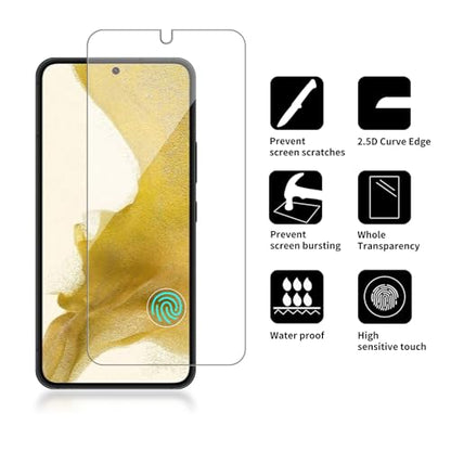 4 Pack Glass Screen Protector Compatible for Samsung Galaxy S22 / SM-G901u [9H Hardness]-HD Screen Tempered Glass, Scratch Resistant,Easy Install [Case Friendly] - size: Galaxy S22