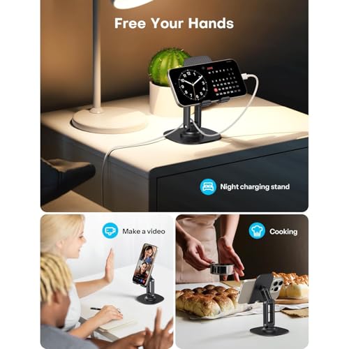 2 Pack Adjustable Phone Stand, Black + White