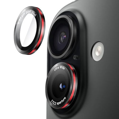 JETech Camera Lens Protector for iPhone 17, Black+Red, 1 Set - size: iPhone 17