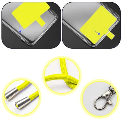 8 Packs Cell Phone Lanyards for Around The Neck,Adjustable Crossbody Phone Strap,Lanyard Phone Holder - color: Yellow