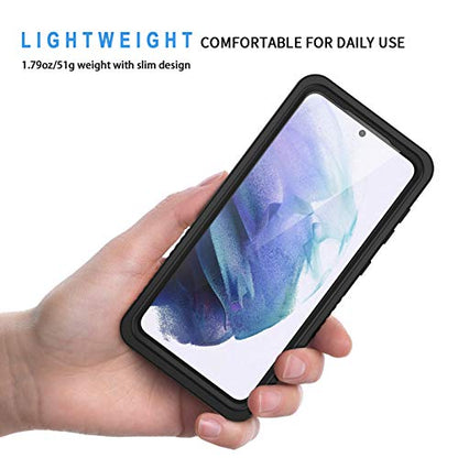 Lanhiem for Samsung Galaxy S21 Case, IP68 Waterproof Dustproof Case with Built-in Screen Protector, Rugged Full Body Shockproof Protective Phone Cover for Galaxy S21 5G 6.2 Inch, Black - size: for Galaxy S21