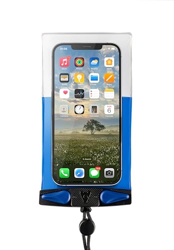 Aquapac Waterproof Phone Case, Small, Blue | iPhone and Android, Made in The UK, Hiking, Mountain Biking, Running Accessory, Floating, IPX8 certified to 30 ft deep. - color: Blue, size: Small