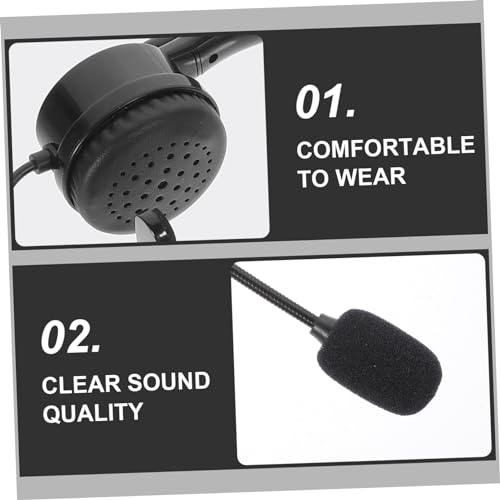 NUOBESTY Black Single Ear Gaming Headset with Mic, USB Plug and Play
