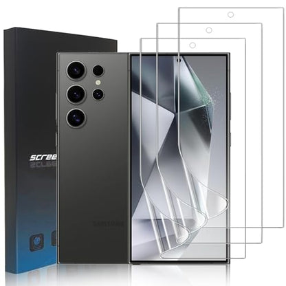 3 Pack Soft TPU Screen Protector for Samsung Galaxy S24 Ultra 5G 6.8 inch, [Not Glass] HD Clear Soft Flexible TPU Hydrogel Protective Film for Galaxy S24 Ultra - Support Fingerprint Reader, Scratch Resistant - size: Samsung Galaxy S24 Ultra