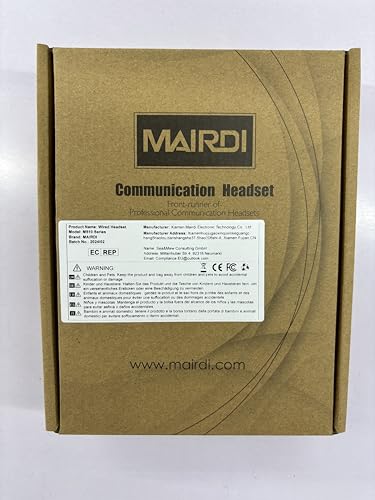 MAIRDI Telephone Headset with Microphone Noise Canceling, Binaural Call Center Office Headphone with RJ9 Jack & 3.5mm Connector for Landline Phone Cell Phone PC Laptop, Work for Polycom Avaya Nortel