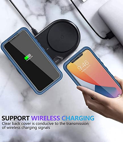Diverbox for iPhone 11 Case [Shockproof] [Dropproof] [Tempered Glass Screen Protector],Heavy Duty Protection Phone Case Cover for Apple iPhone 11 (Blue-3in1) - color: Blue-3in1