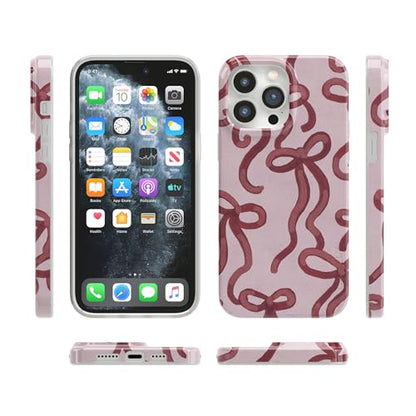 Casely iPhone 14 Pro Case | Love Me Knot | Mauve Bow | Compatible with MagSafe | Classic Ultra Slim Design - color: Love Me Knot | Mauve Bow, size: iPhone 14 Pro