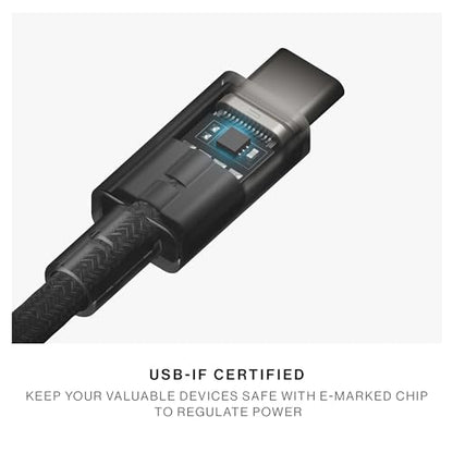 Native Union Pocket Cable 60W – Reinforced Braided USB-C to USB-C Portable Charging Cable – Compatible with iPhone Air, 17e, 17 Pro Max, iPad Pro M5, iPad Air M4, Galaxy S26, Flip/Fold 7 (Slate Green) - color: Slate Green