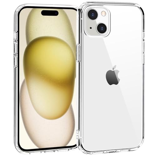 TENOC Phone Case Compatible with iPhone 15 Plus, Clear Case Anti-Yellowing Protective Bumper Hard Back Cover for 6.7 Inch - color: Clear Anti-Yellowing, size: iPhone 15 Plus