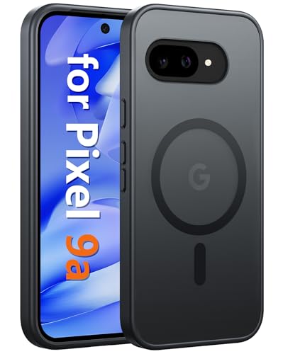 FNTCASE for Google Pixel 9a Case, Fit for Magsafe, Translucent Matte Back | Magnetic Phone Cases, 14FT Military Grade Drop Protection, Protective Cover, Shockproof Bumper, Black - color: Black, size: Pixel 9a (6.3 Inch)