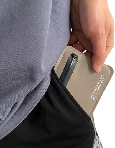 Heavy Duty Airtight Wallet Submersible Waterproof Wallet Protection for Keys, Cards - color: Light Khaki (Hypalon Texture), size: 5.2" X 4" / 13.5CM X 10 CM