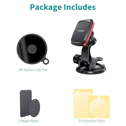APPS2Car Magnetic Car Phone Mount, Universal Dashboard Windshield Mount